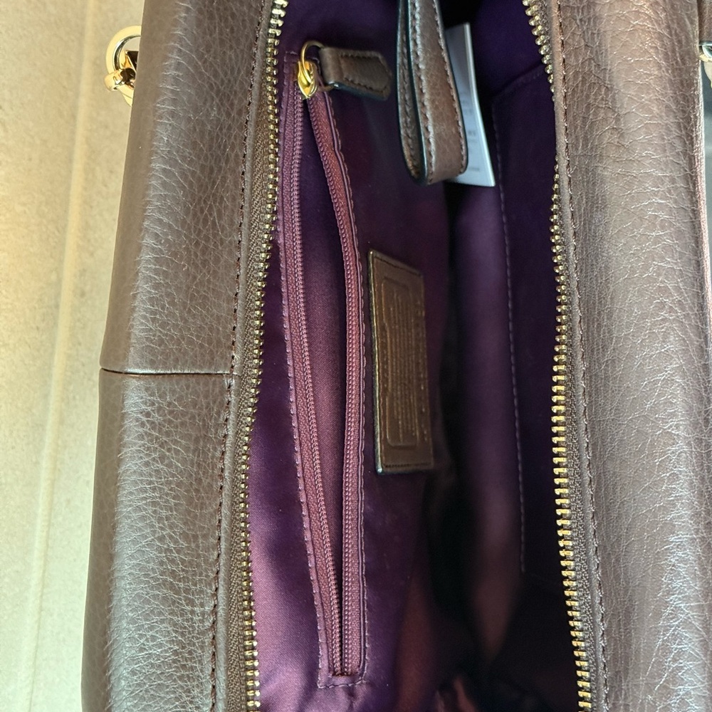 Coach Madison Madeline Dark Brown Leather Shoulder Bag - Picture 11 of 12